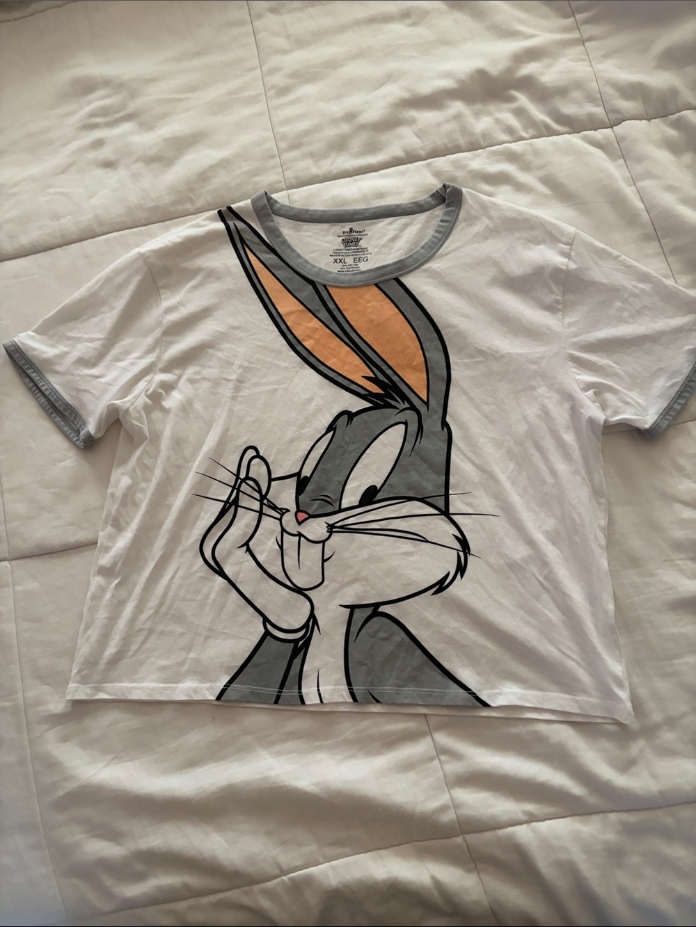 Warner Bros. Six Flags Bugs Bunny Graphic Tee in White Size XXL